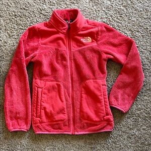 The North Face Vibrant Orange with pink edges  Fleece Jacket
